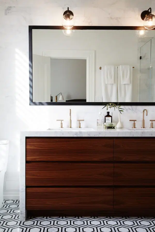 Marble countertops with huge cabinet drawers