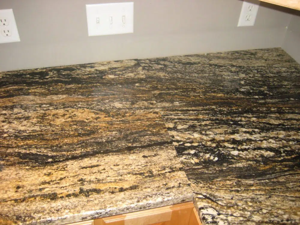 Example of seam in granite countertop