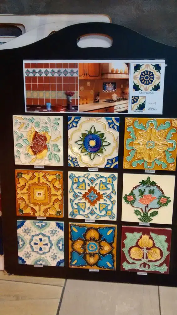 Sample catalogue of decorative painted, or majolica tiles. Commonly used in Peranakan homes. Source