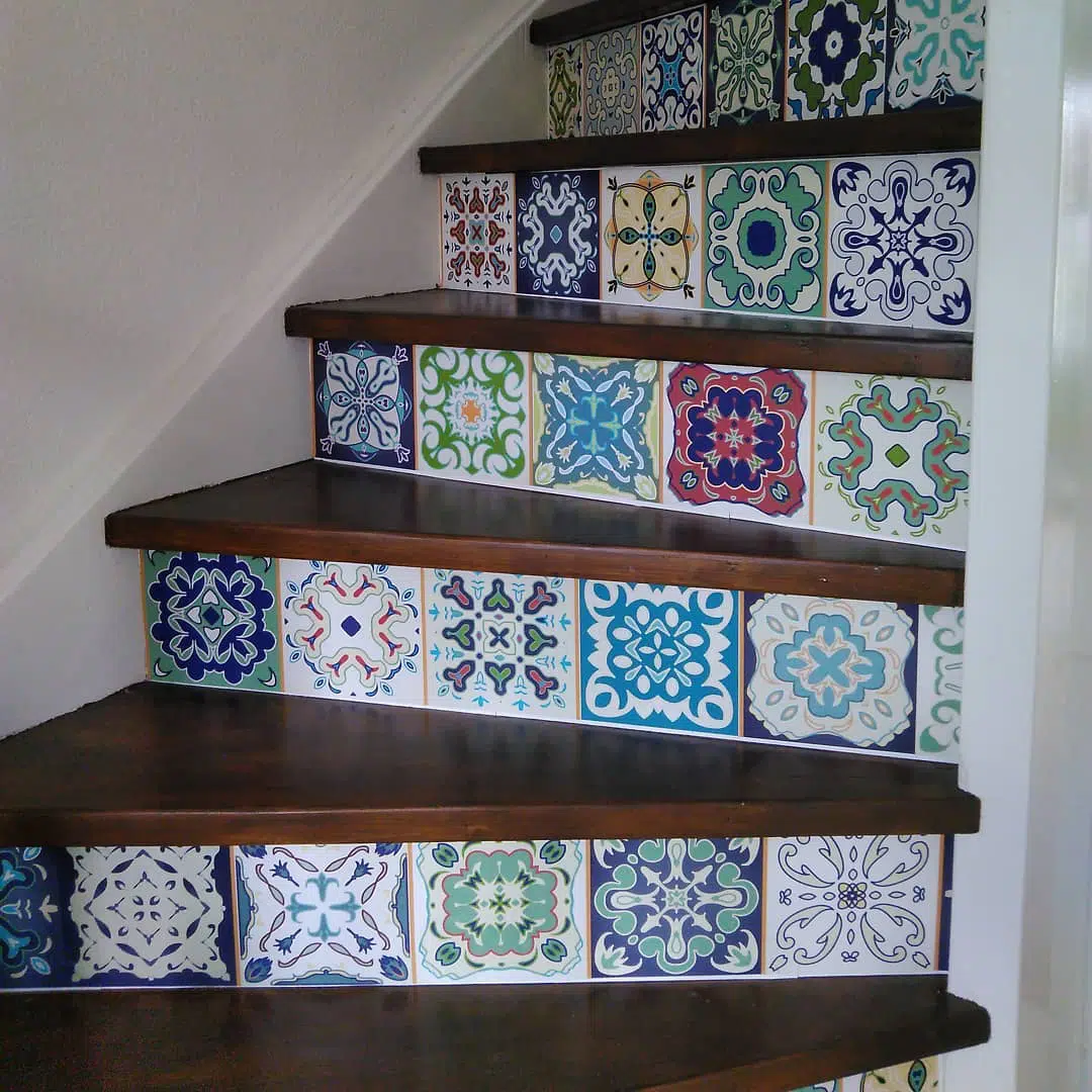 tile wallpaper stickers for stairs