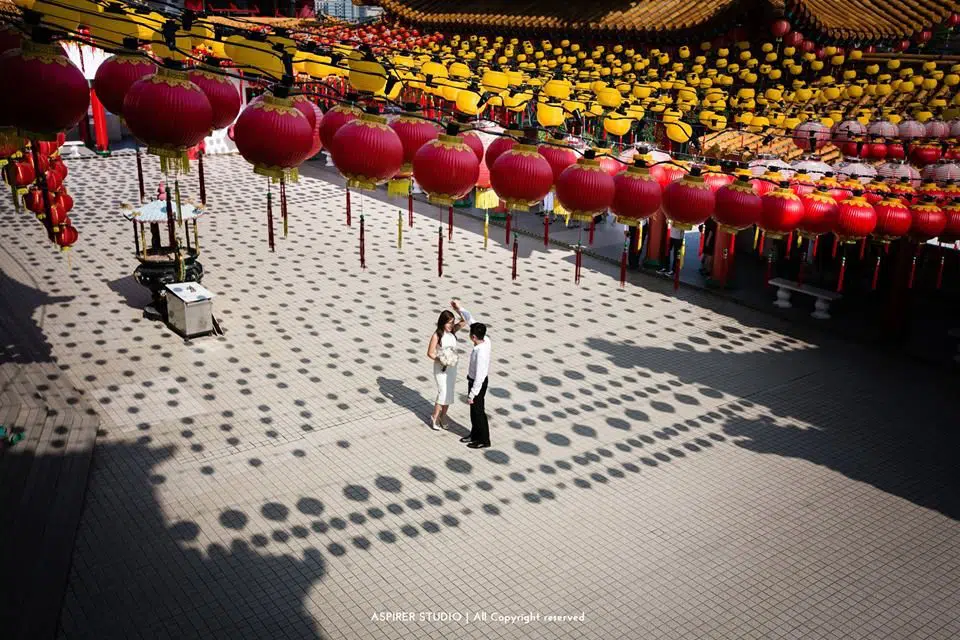 pre-wedding photos, thean hou temple