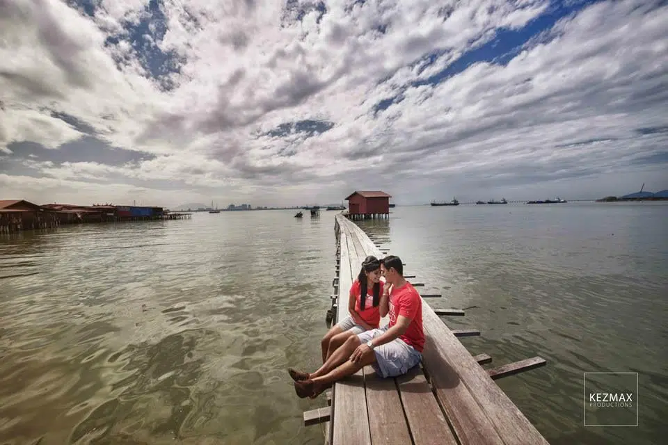 pre-wedding photos, tan jetty