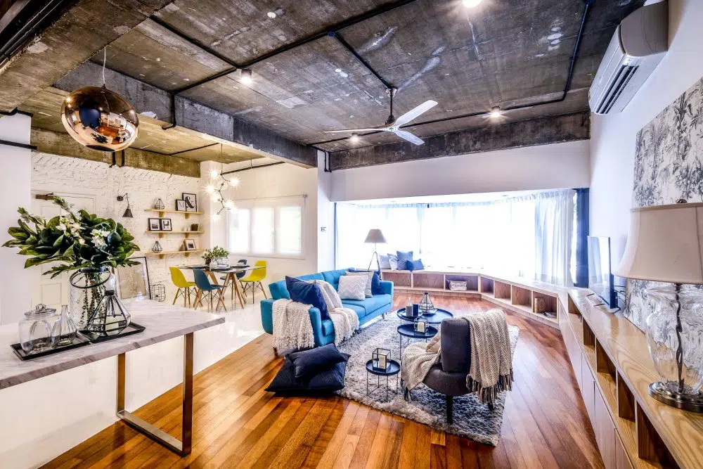 Above: Kitsch industrial interior design style for apartment in Bangsar