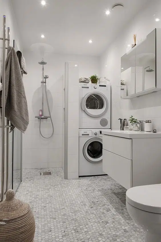 Small bathroom laundry