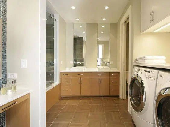 Small bathroom laundry