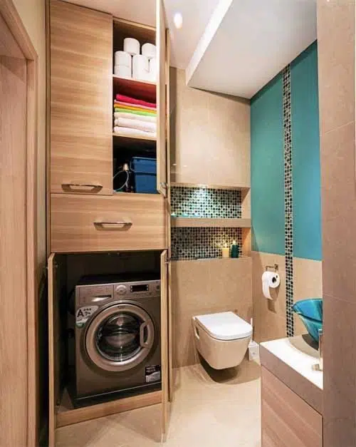 Small bathroom laundry