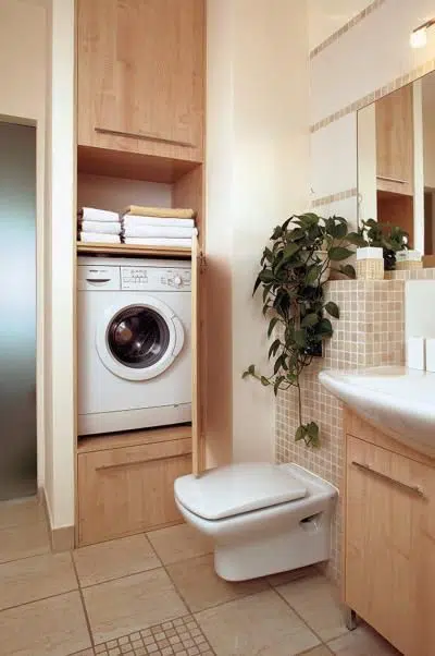 Small bathroom laundry