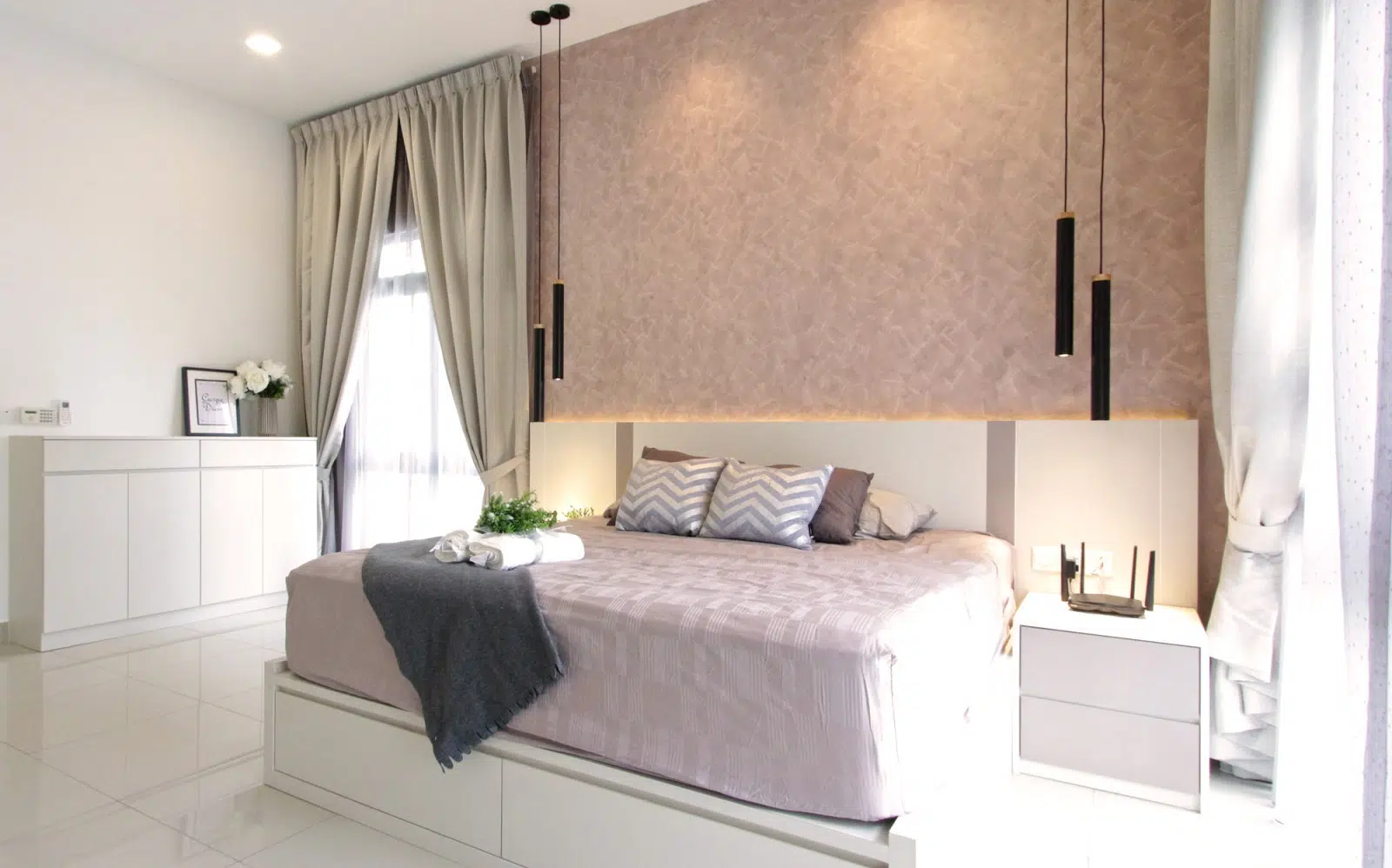 Above: Each of the bedrooms was coated with a different colour to inject some personalisation.