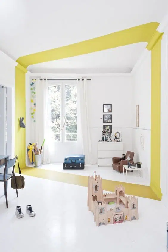 colour blocking wall painting ideas 