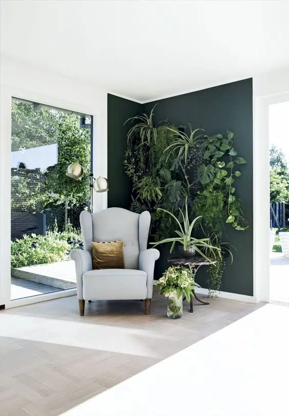 wall painting ideas for a statement corner with plants