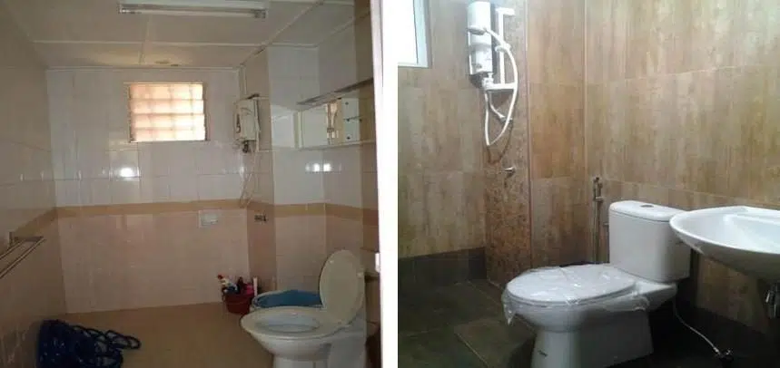 Bathroom retiling at D'Shire Villa Kota Damansara