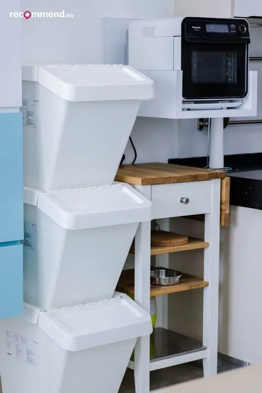Stackable storage solutions for the kitchen area