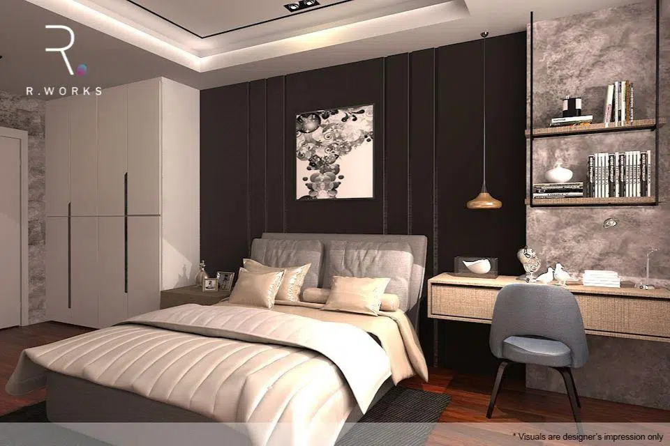 Design rumah modern bilik tidur 3D 