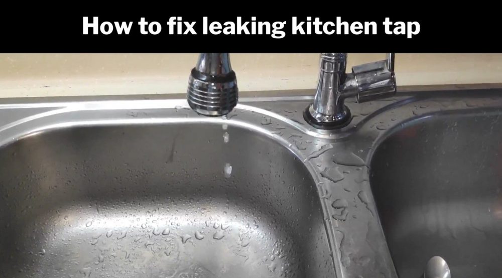 tap in kitchen sink leaking from handle
