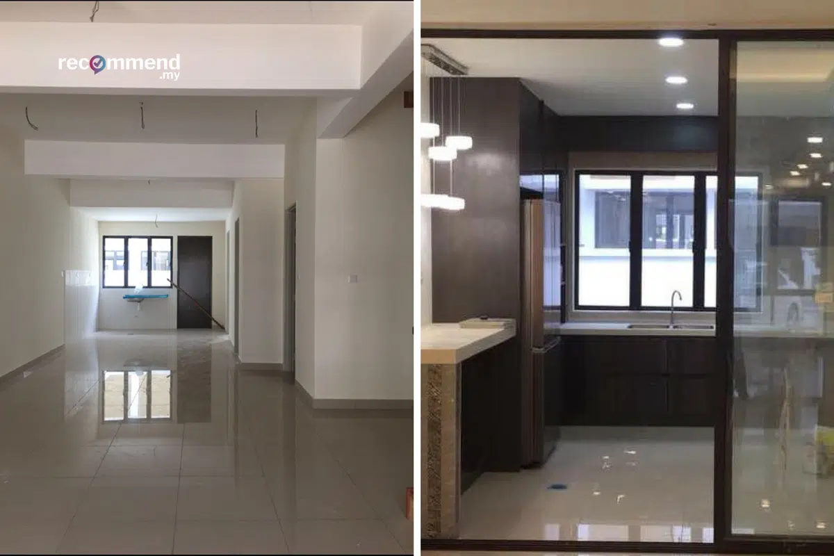 Sliding door dapur rumah di Rawang