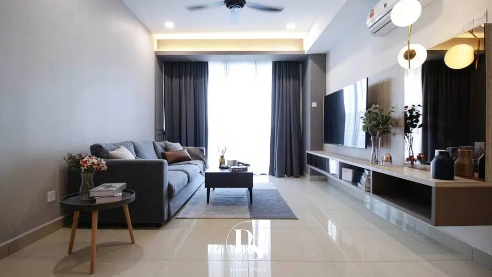 1400sqft Condo Design in Ramah Pavilion, Penang by Dexign Studio - living room