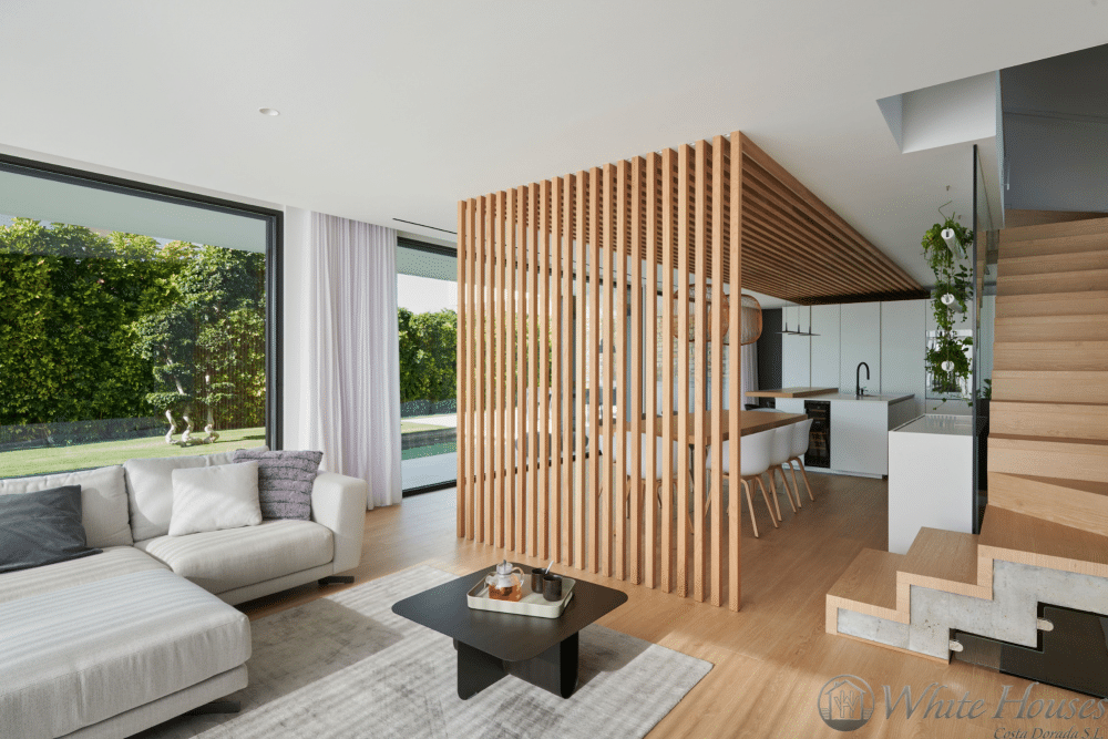 wooden partition design living room
